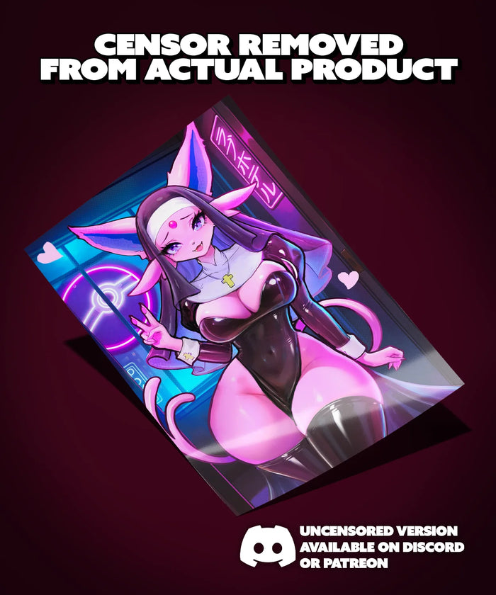 Espeon Nun - Poster [Amorettefur]